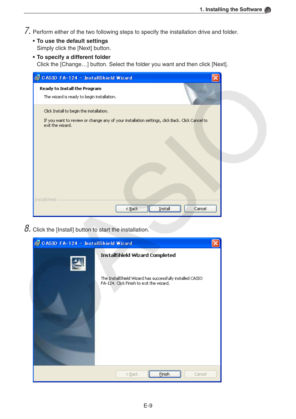 Casio PROGRAM-LINK FA-124 User Manual | Page 11 / 63