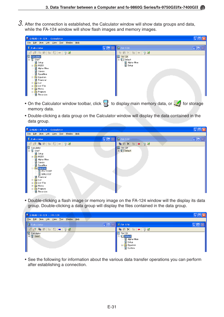 Casio PROGRAM-LINK FA-124 User Manual | Page 33 / 63