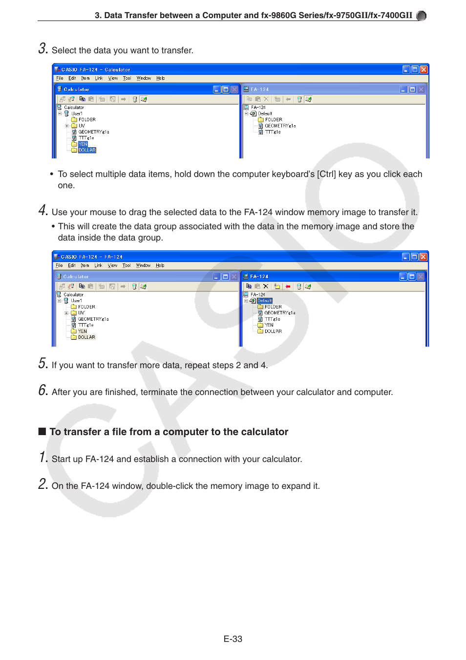 Casio PROGRAM-LINK FA-124 User Manual | Page 35 / 63