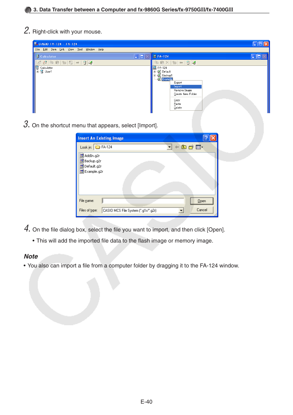 Casio PROGRAM-LINK FA-124 User Manual | Page 42 / 63