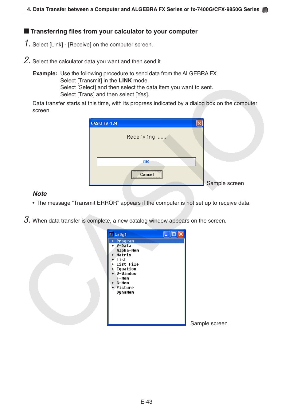 Casio PROGRAM-LINK FA-124 User Manual | Page 45 / 63