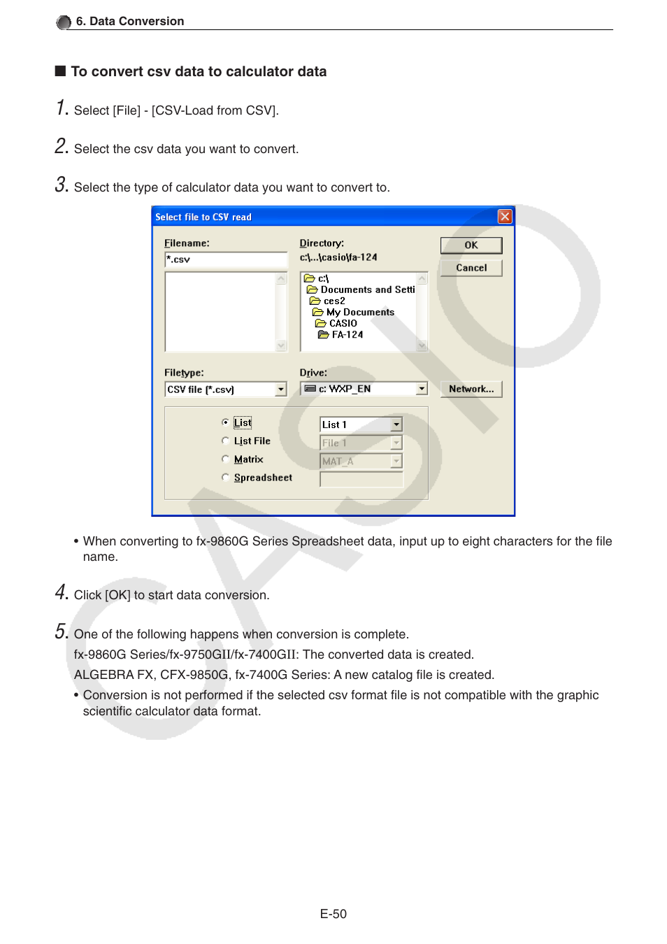 Casio PROGRAM-LINK FA-124 User Manual | Page 52 / 63