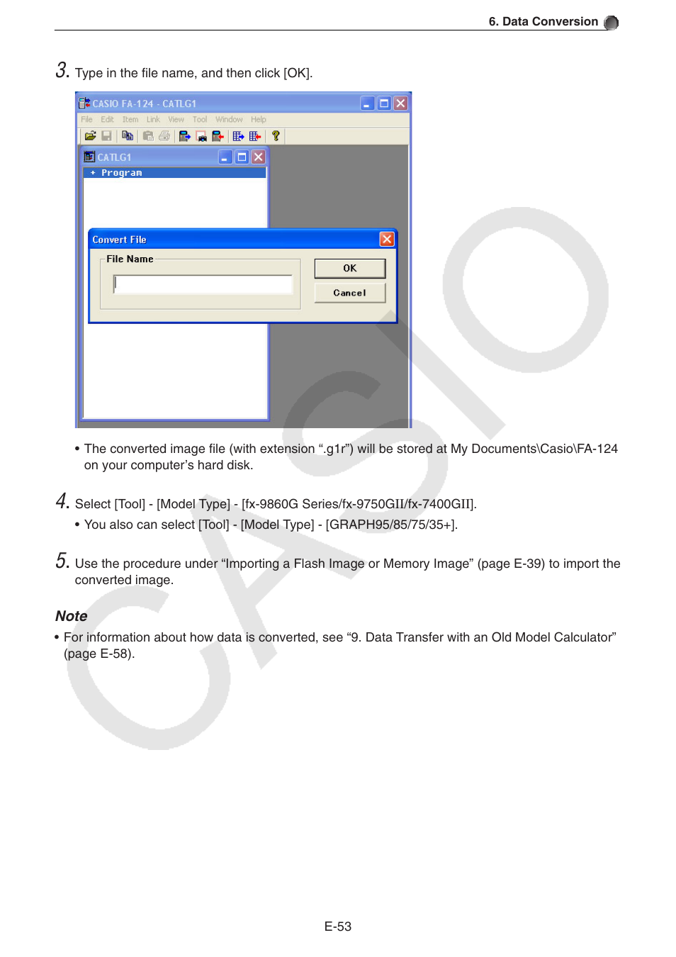 Casio PROGRAM-LINK FA-124 User Manual | Page 55 / 63