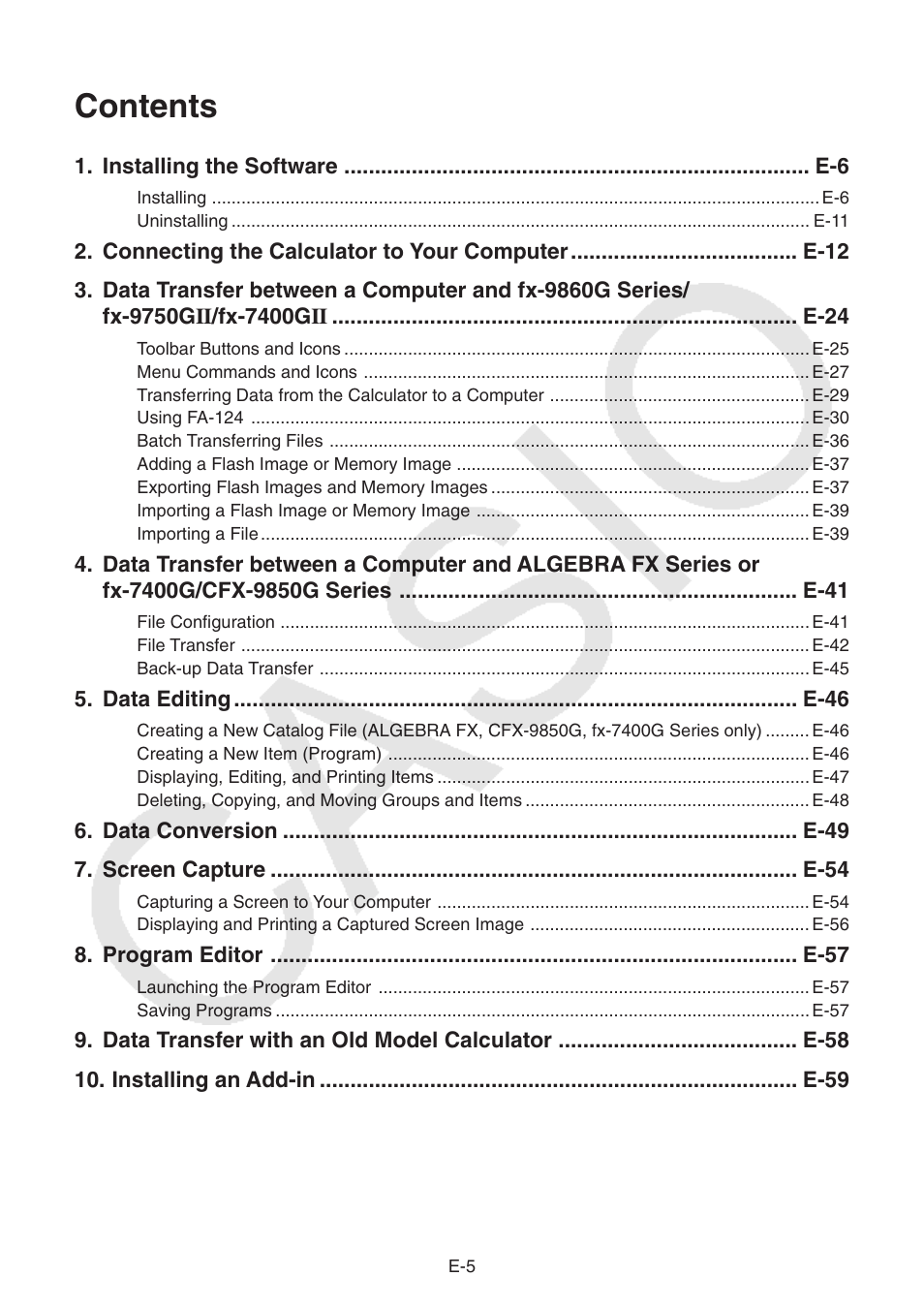 Casio PROGRAM-LINK FA-124 User Manual | Page 7 / 63