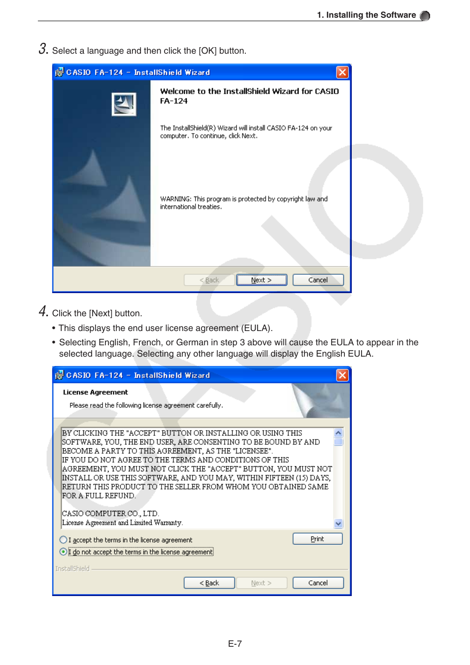 Casio PROGRAM-LINK FA-124 User Manual | Page 9 / 63