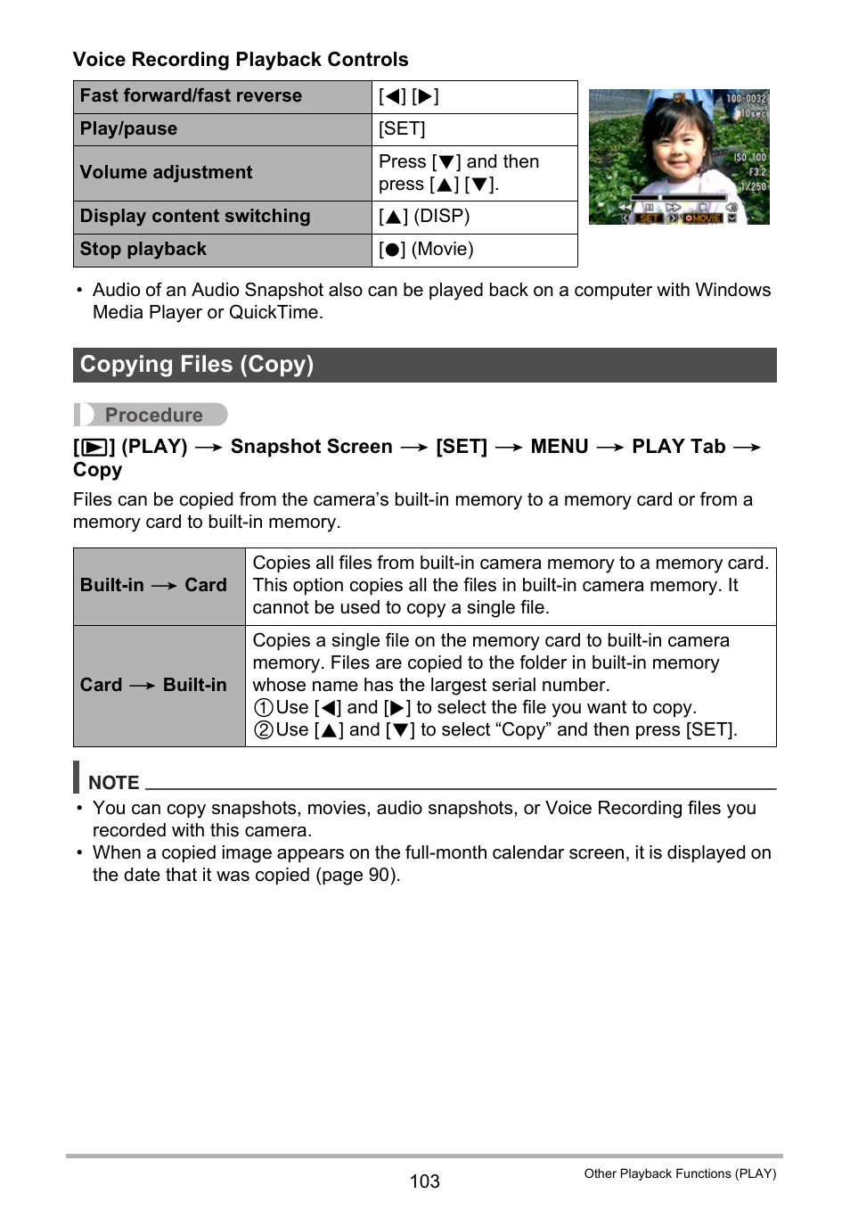 Copying files (copy) | Casio EXILIM EX-S300 User Manual | Page 103 / 189