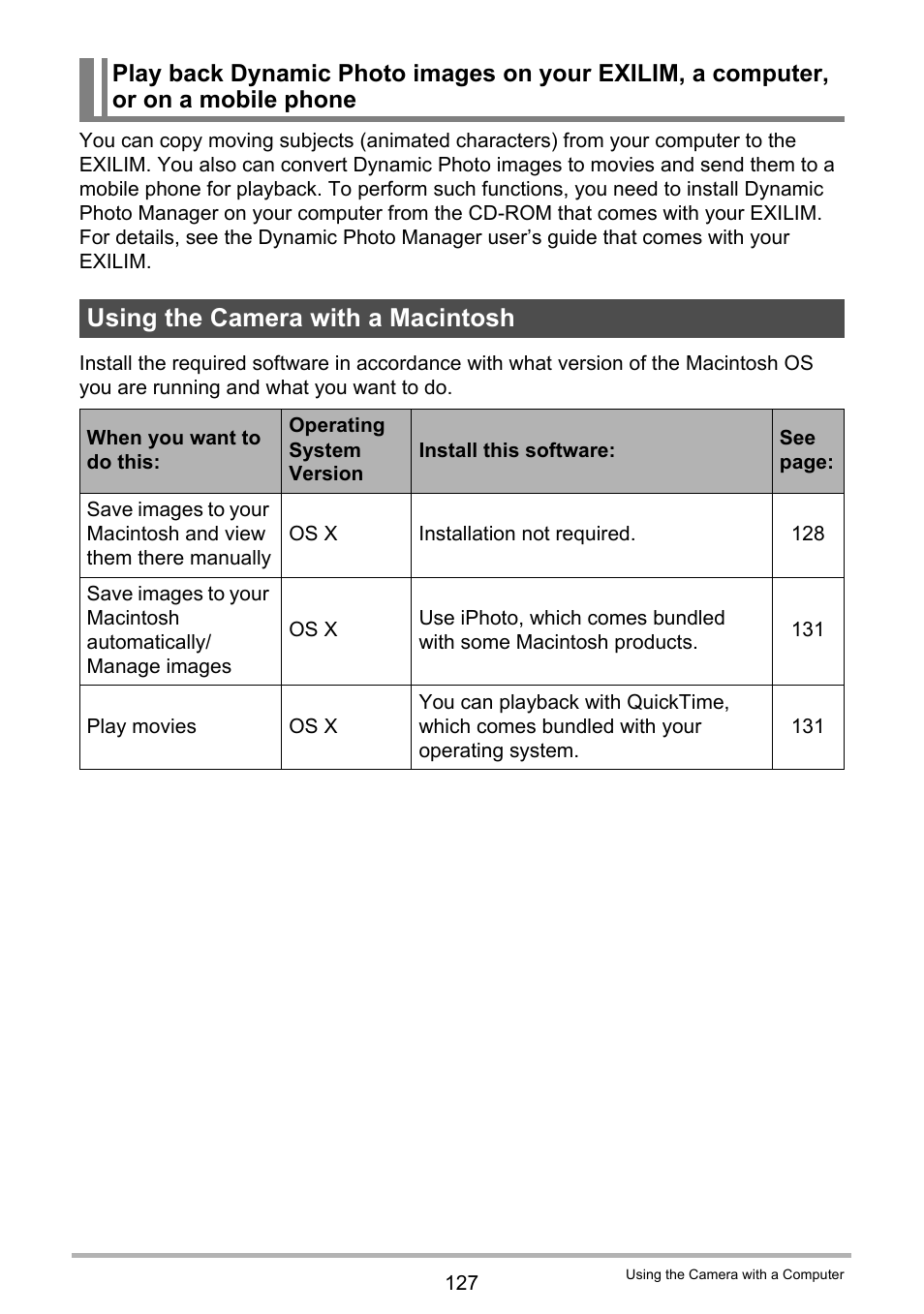 Using the camera with a macintosh, Ge 127) | Casio EXILIM EX-S300 User Manual | Page 127 / 189