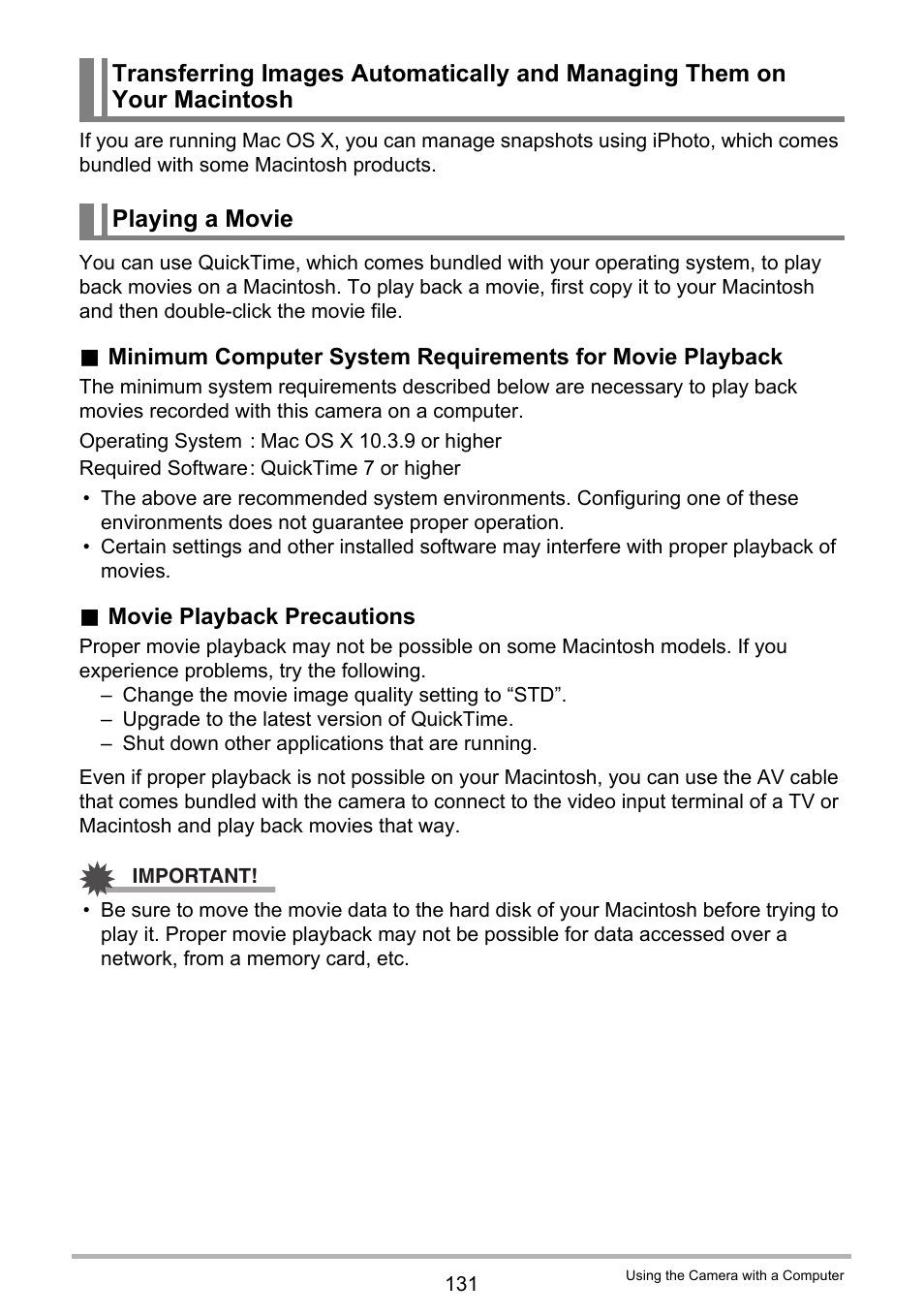 Playing a movie | Casio EXILIM EX-S300 User Manual | Page 131 / 189