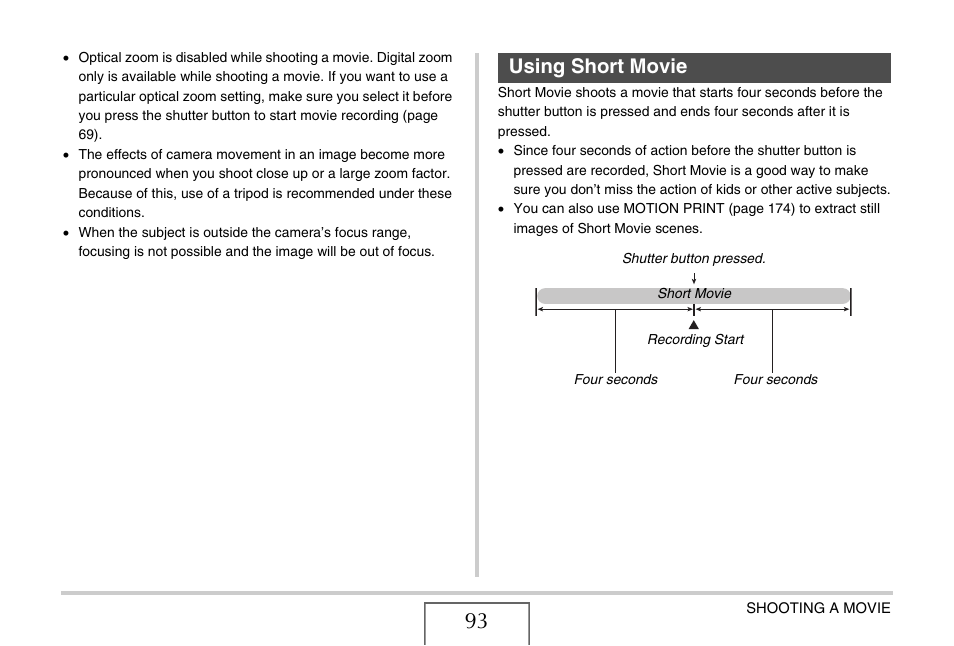 Using short movie | Casio EX-Z15 User Manual | Page 93 / 265