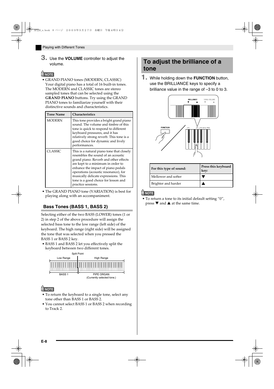 Casio CELVIANO AP220ES1C User Manual | Page 10 / 40