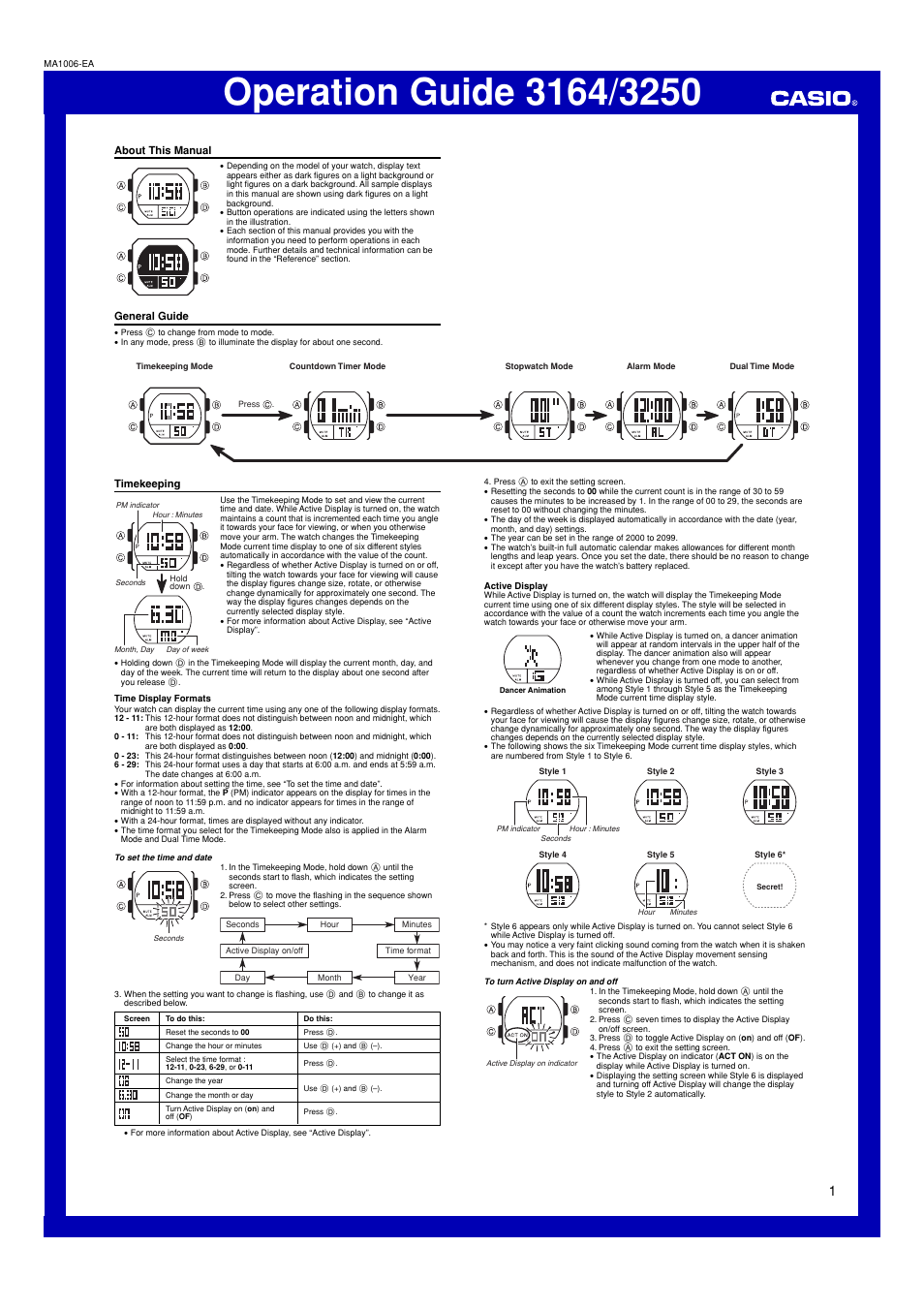 Casio 3164 User Manual | 3 pages