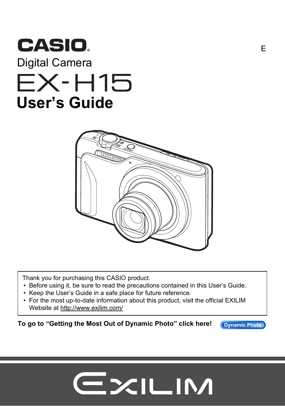 Casio EXILIM EX-H15 User Manual | 194 pages