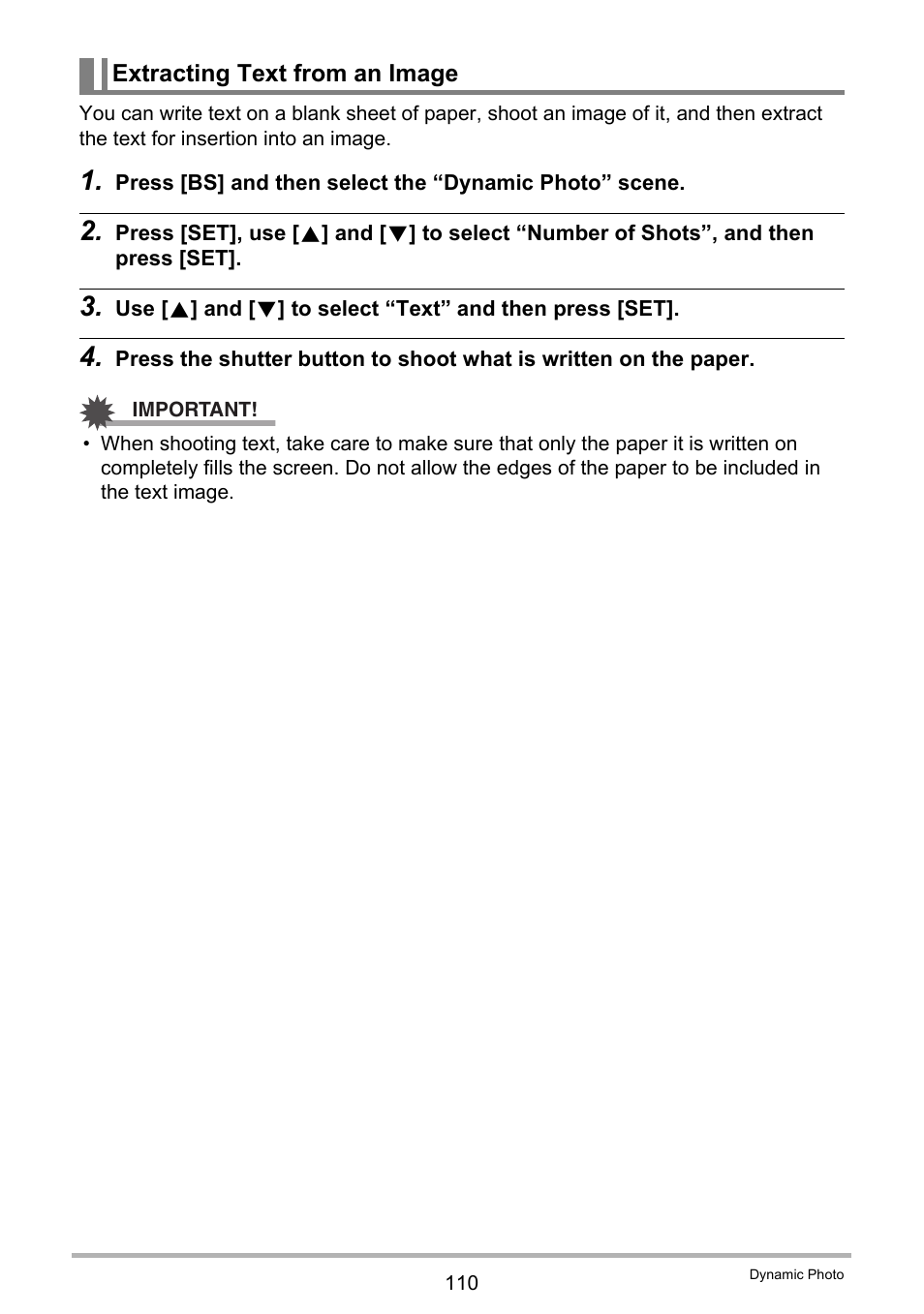 Extracting text from an image | Casio EXILIM EX-H15 User Manual | Page 110 / 194