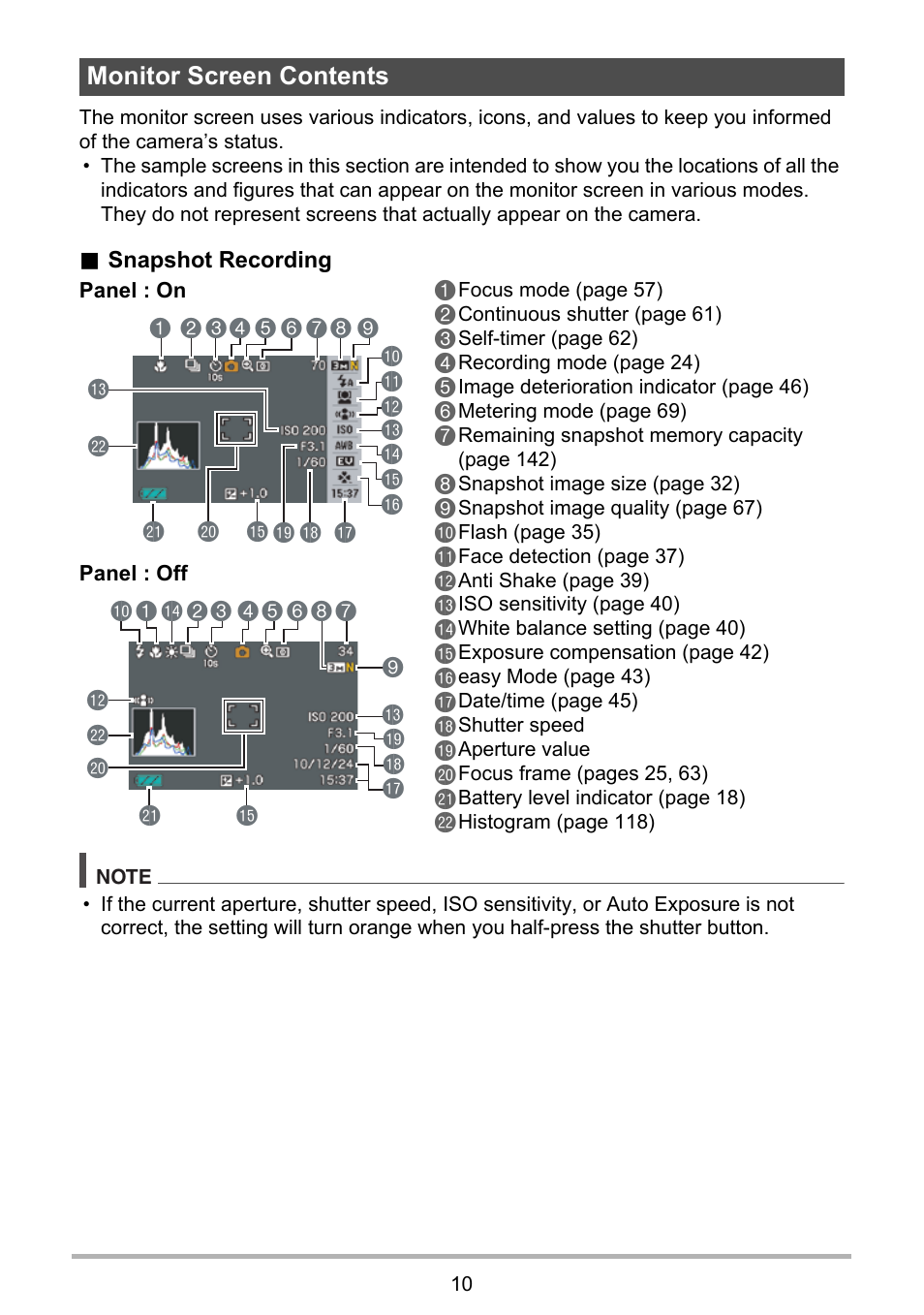 Monitor screen contents | Casio EXILIM EX-S6 User Manual | Page 10 / 148