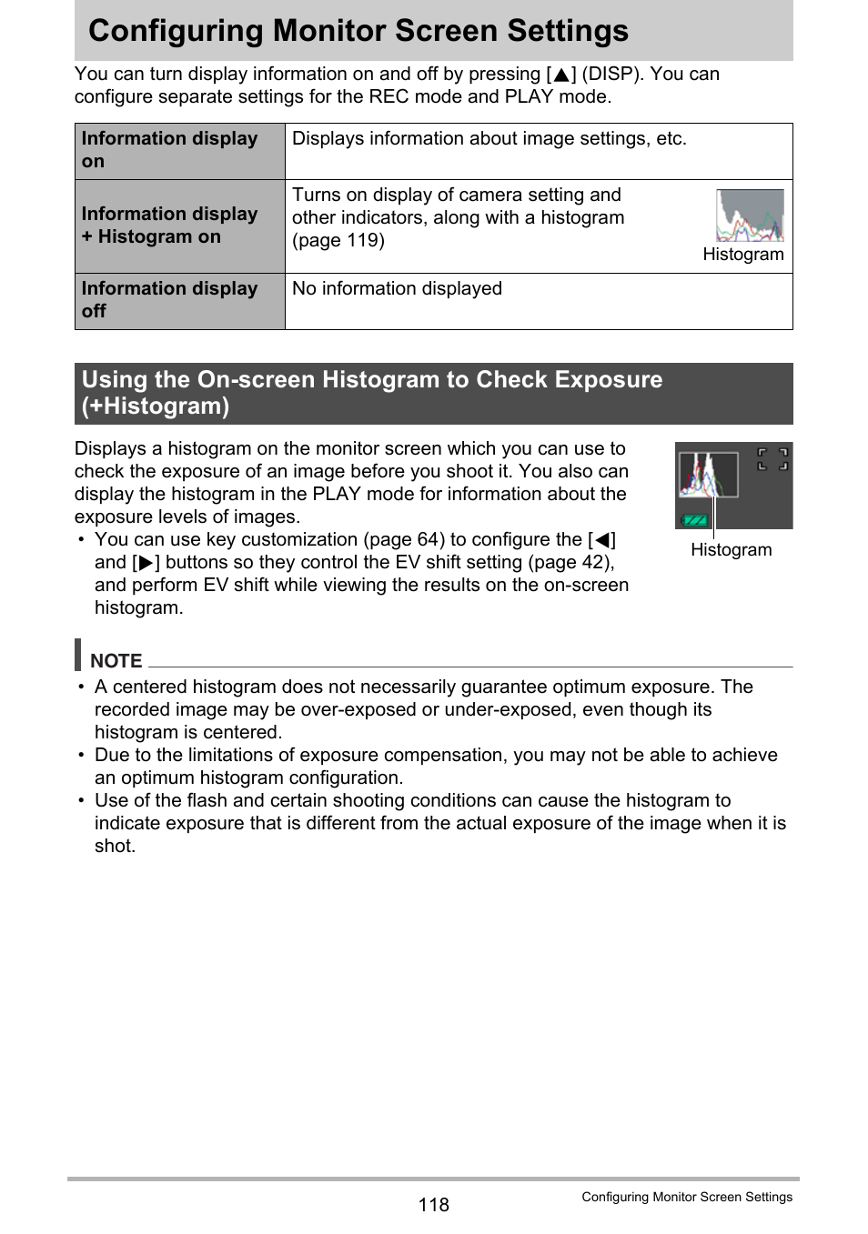 Configuring monitor screen settings, Ge 118) | Casio EXILIM EX-S6 User Manual | Page 118 / 148