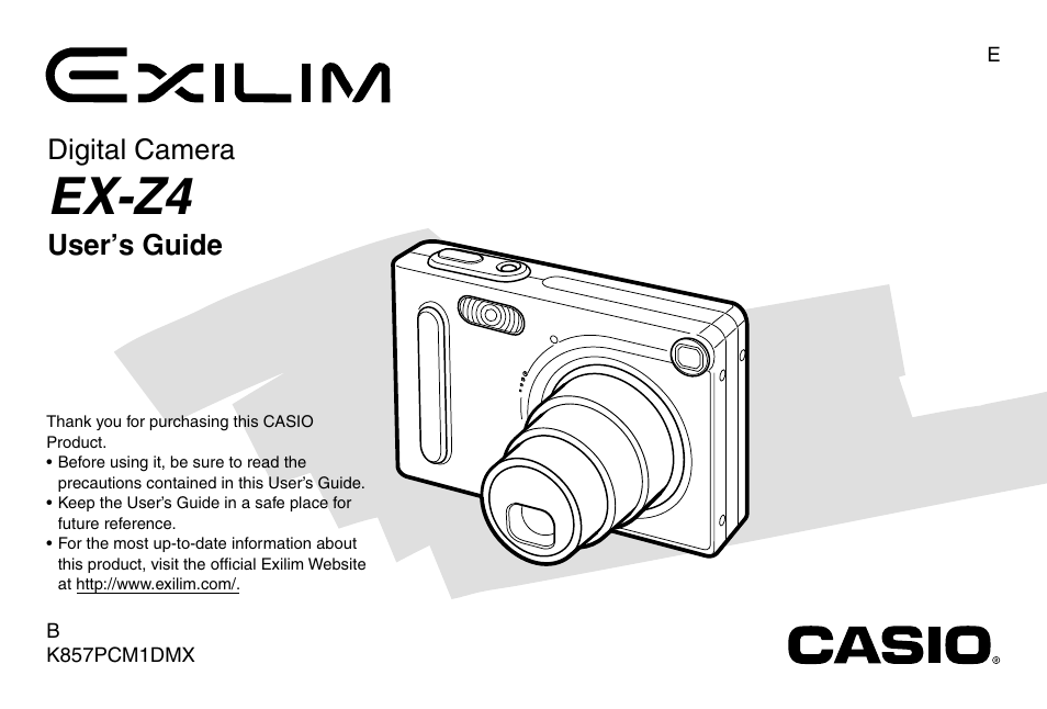 Casio EX-Z4 User Manual | 58 pages