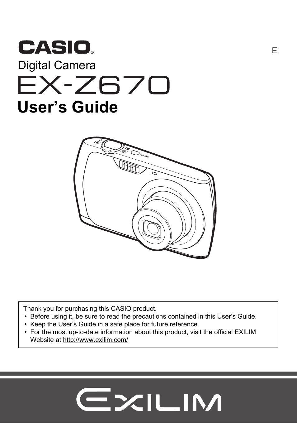 Casio EXILIM EX-Z670 User Manual | 143 pages