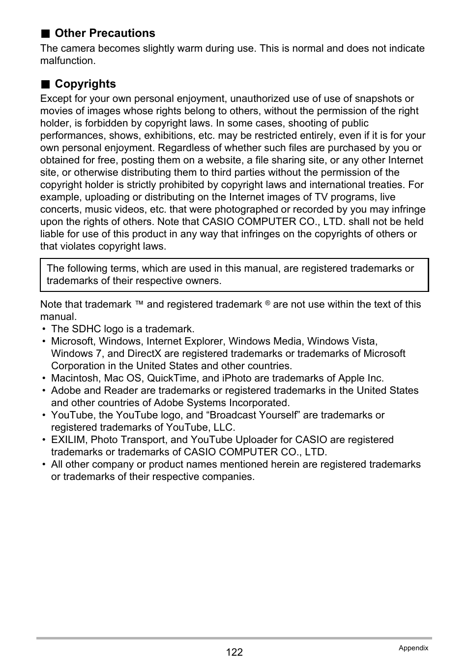 Casio EXILIM EX-Z670 User Manual | Page 122 / 143