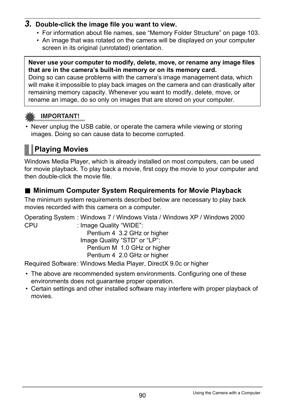 Playing movies | Casio EXILIM EX-Z670 User Manual | Page 90 / 143