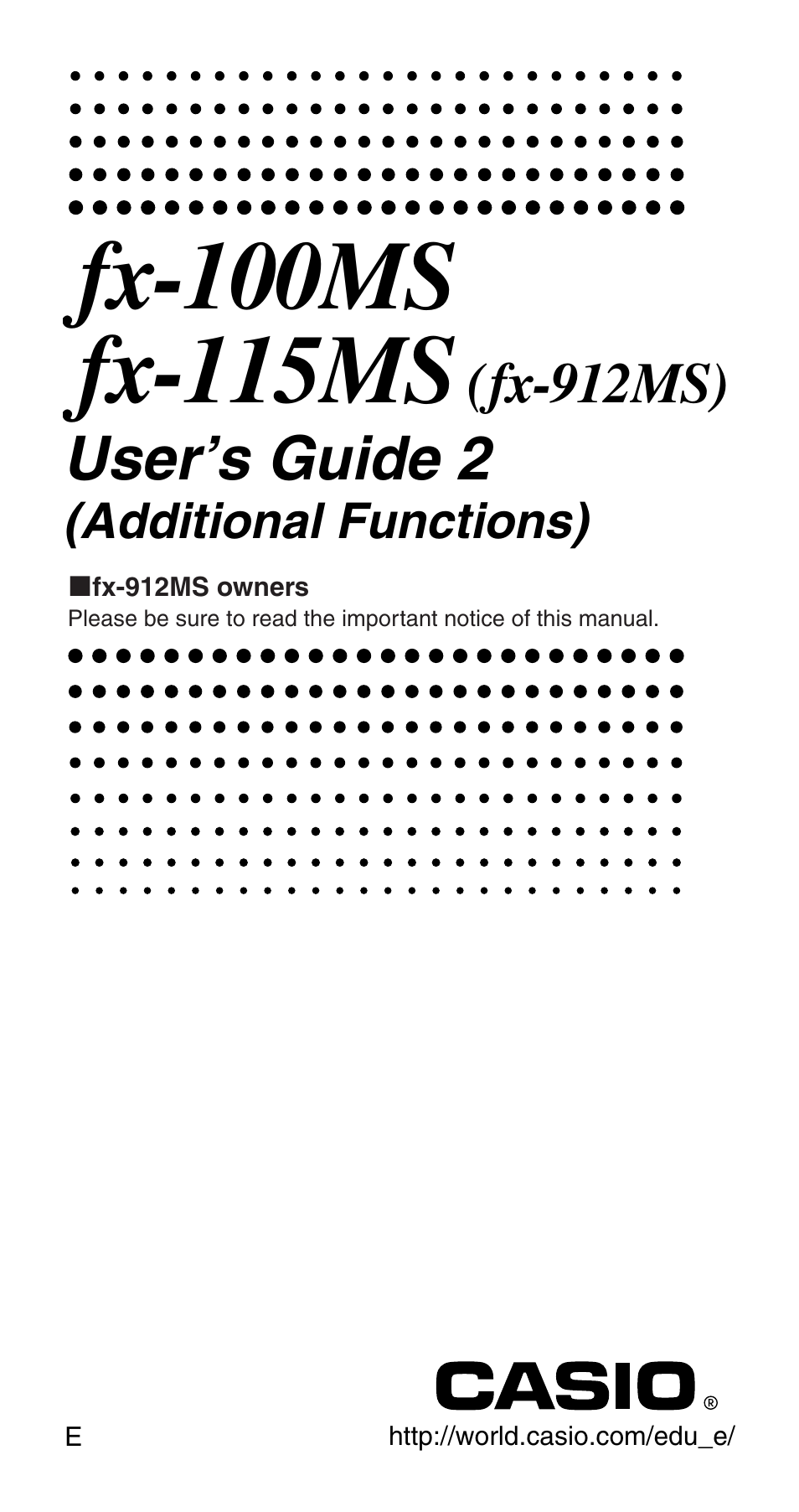 Casio fx115ms User Manual | 19 pages