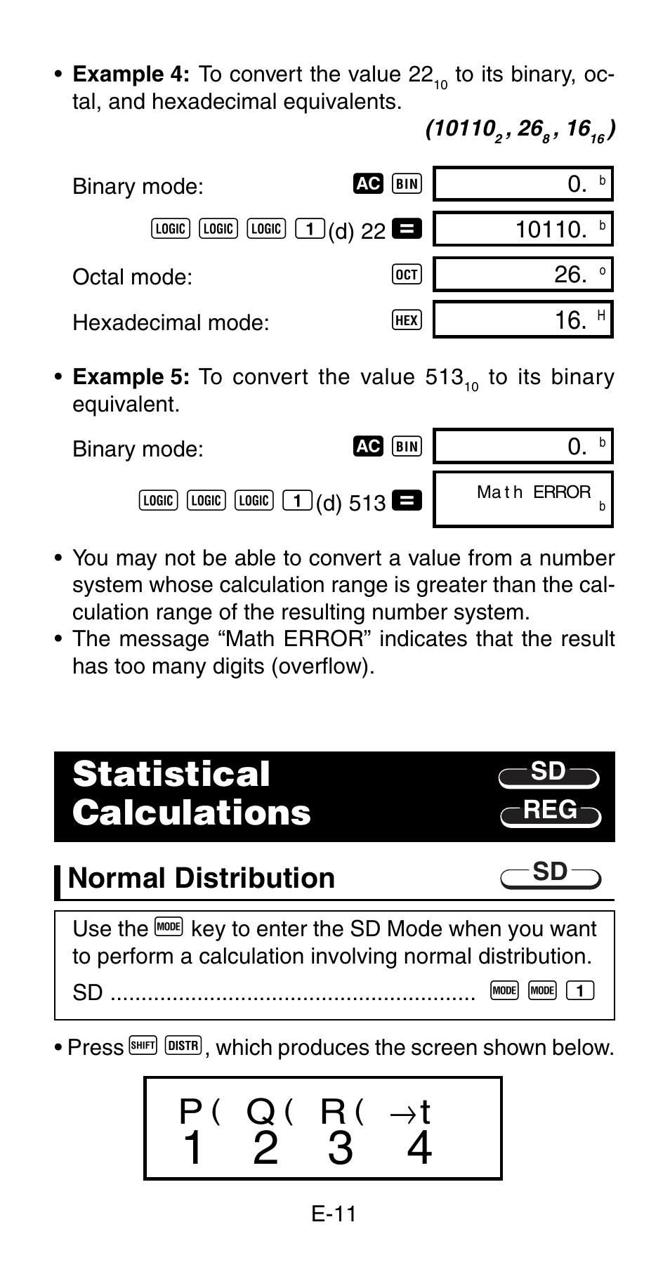 Statistical calculations, Normal distribution | Casio fx115ms User Manual | Page 13 / 19