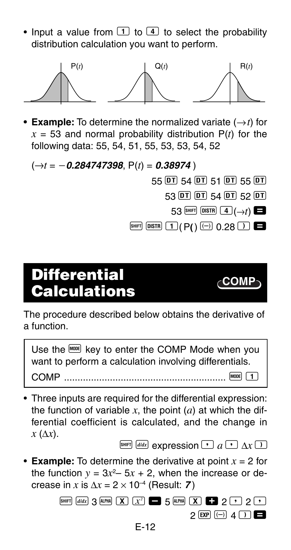 Differential calculations | Casio fx115ms User Manual | Page 14 / 19