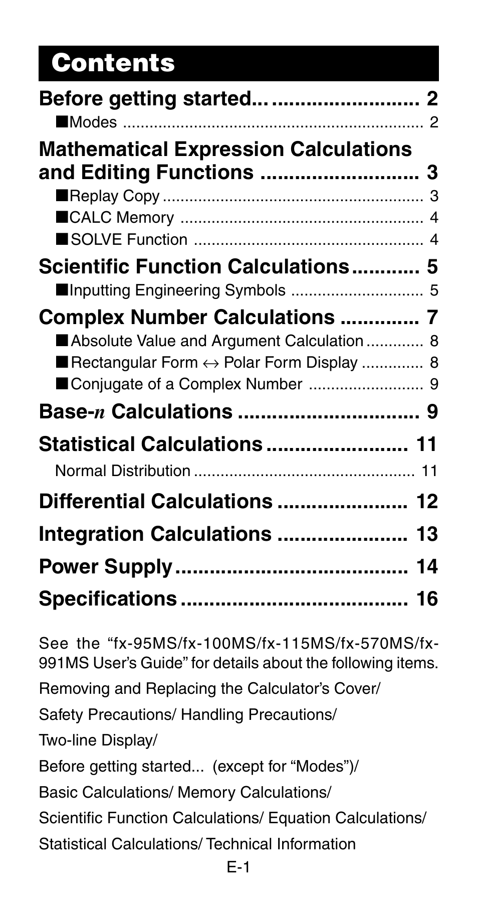 Casio fx115ms User Manual | Page 3 / 19