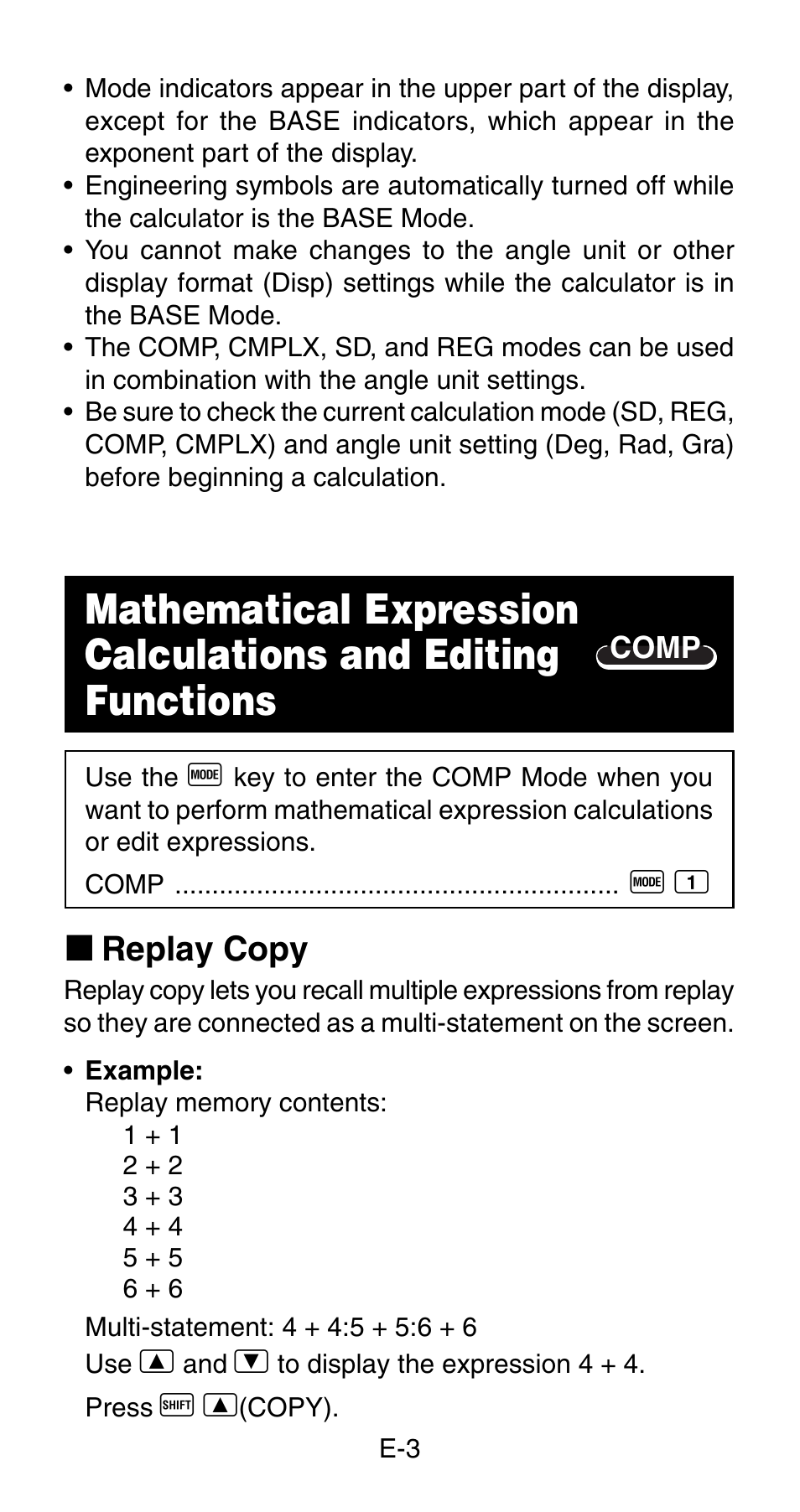 K replay copy | Casio fx115ms User Manual | Page 5 / 19