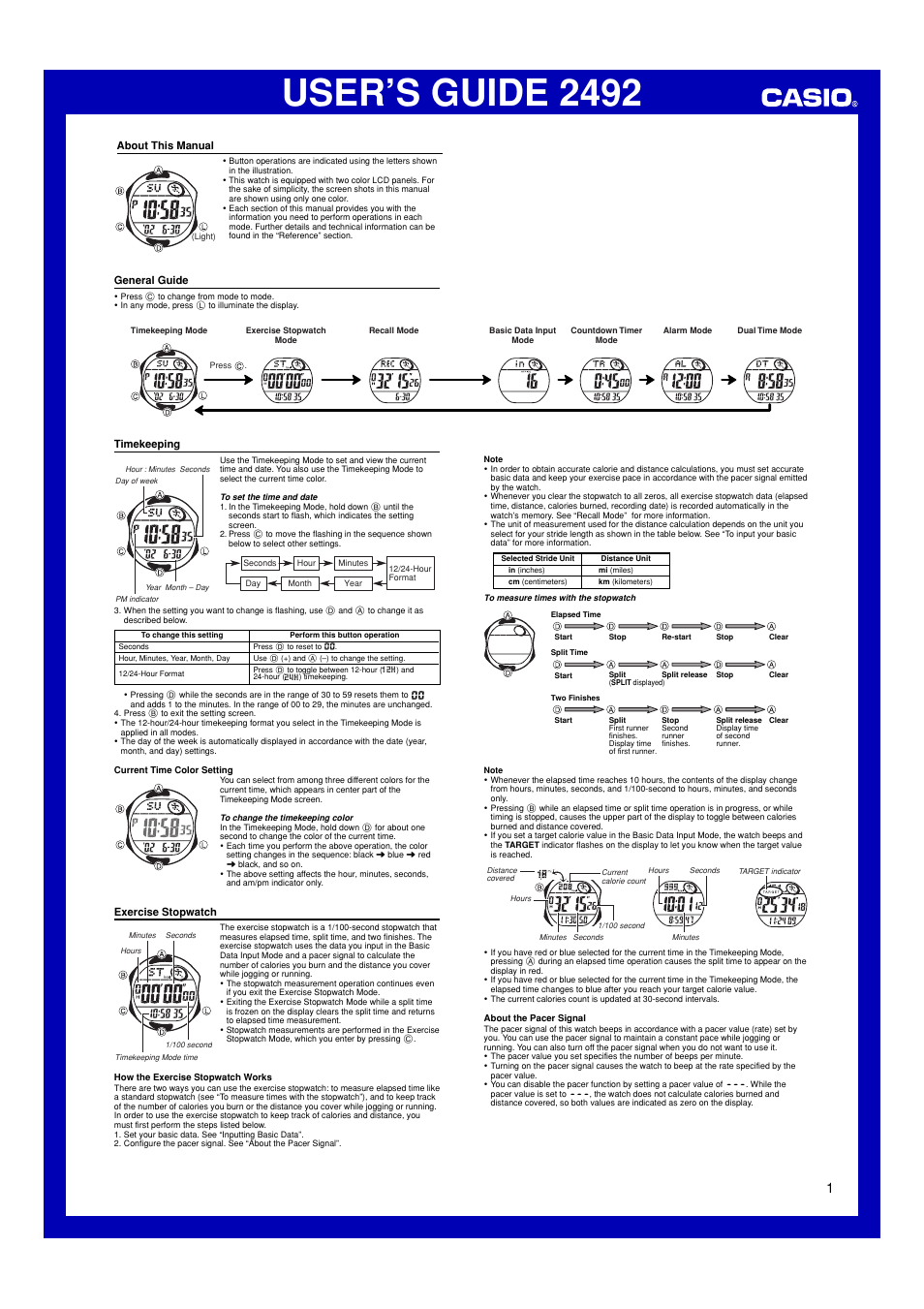 Casio 2492 User Manual | 3 pages