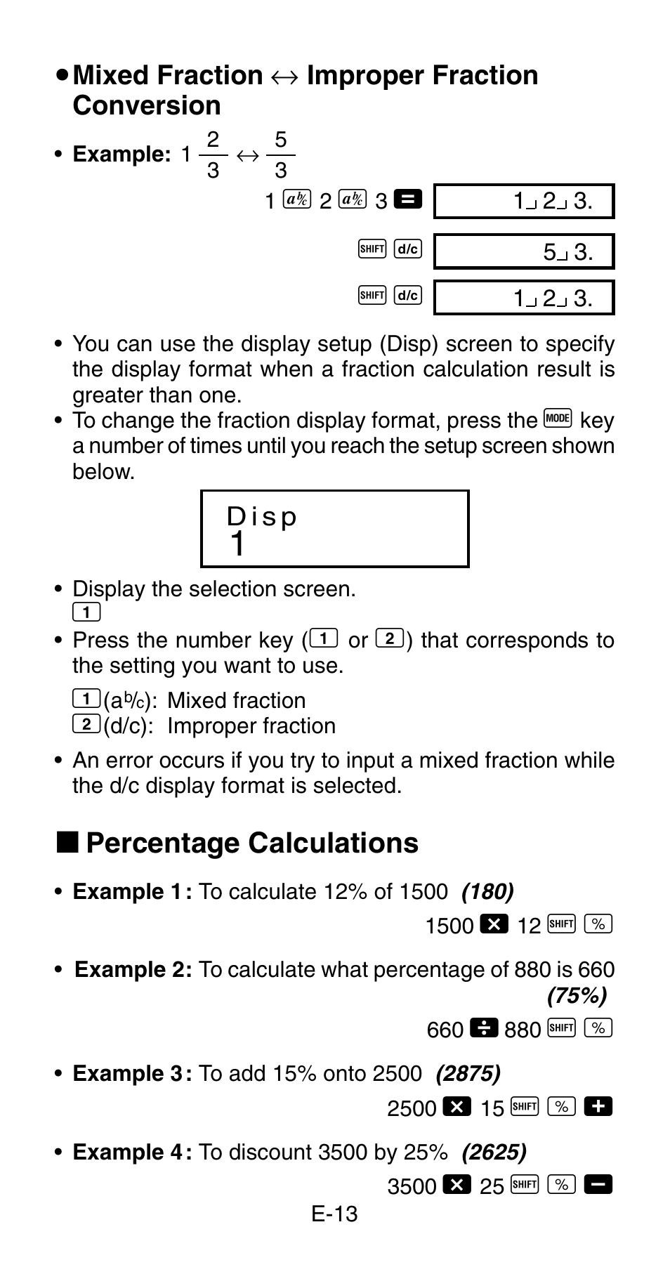 K percentage calculations | Casio fx-83MS User Manual | Page 15 / 40