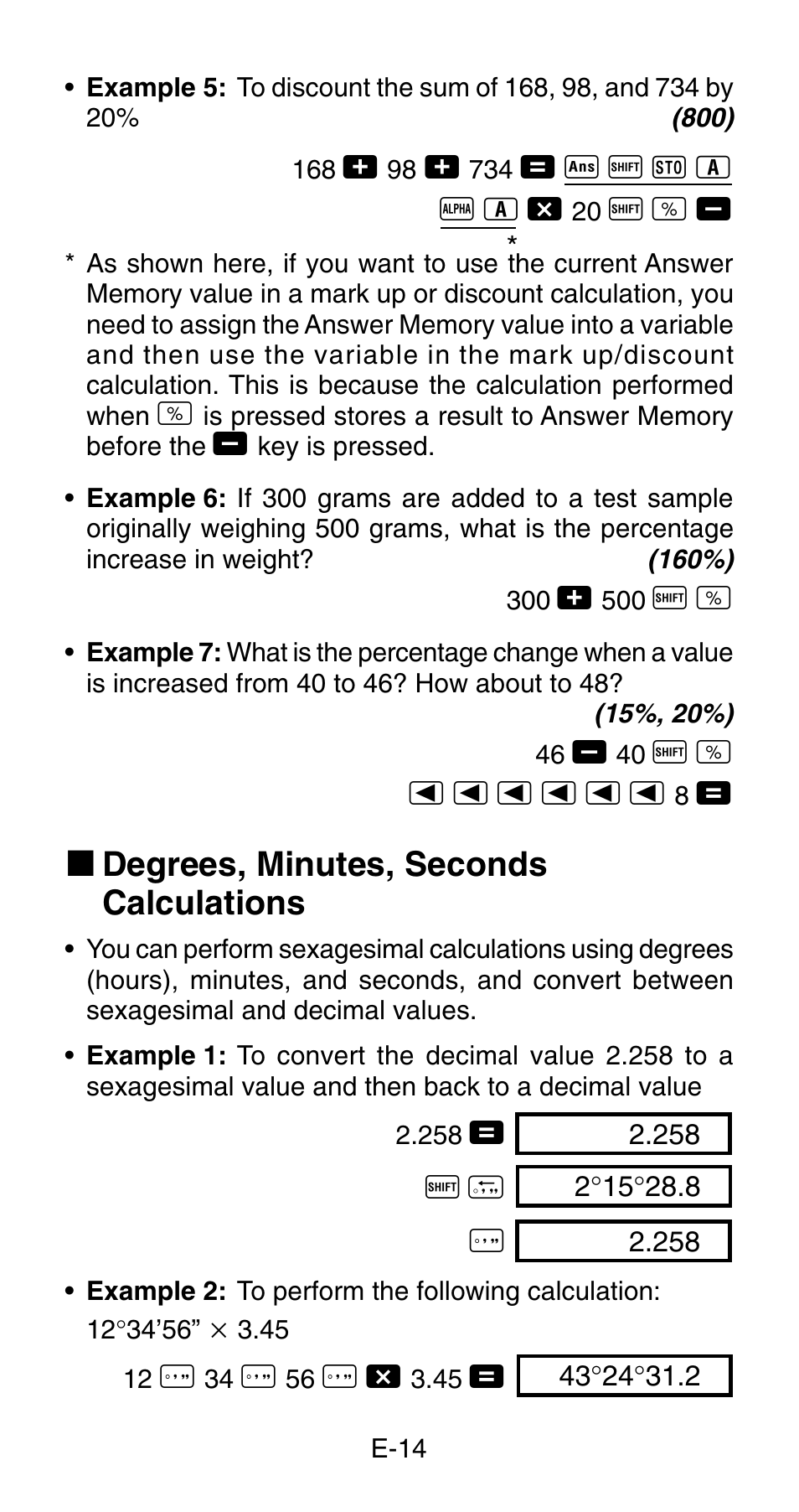 K degrees, minutes, seconds calculations | Casio fx-83MS User Manual | Page 16 / 40