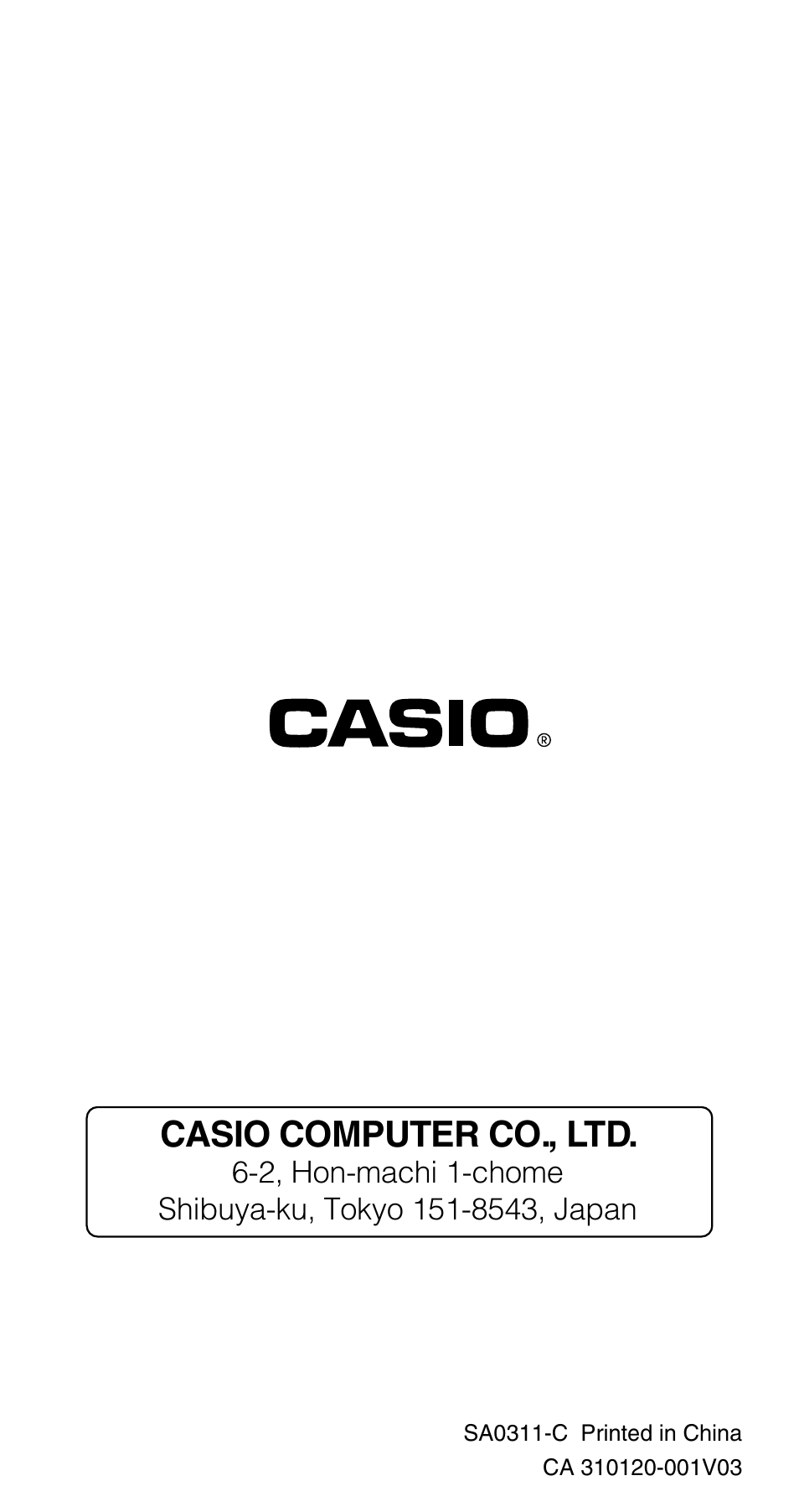 Casio computer co., ltd | Casio fx-83MS User Manual | Page 40 / 40