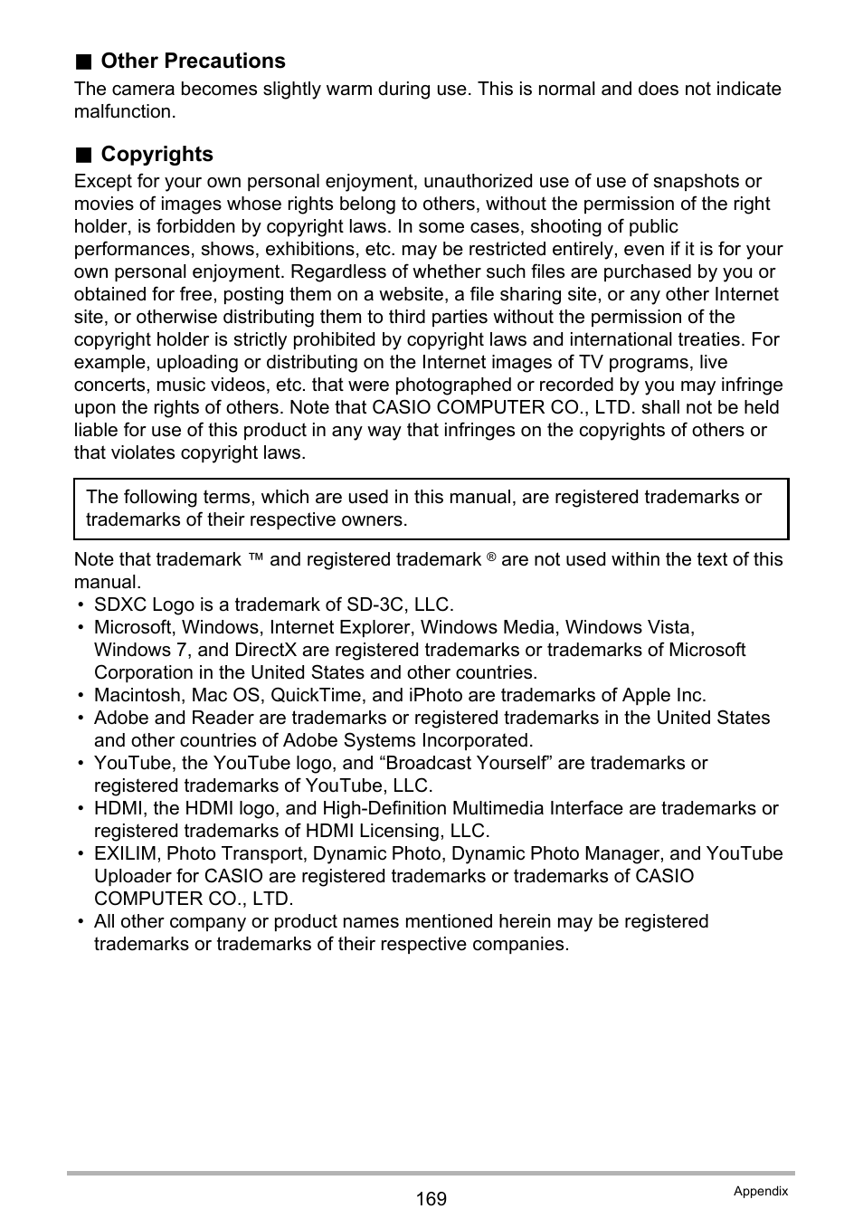 Casio EXILIM EX-ZR10 User Manual | Page 169 / 199