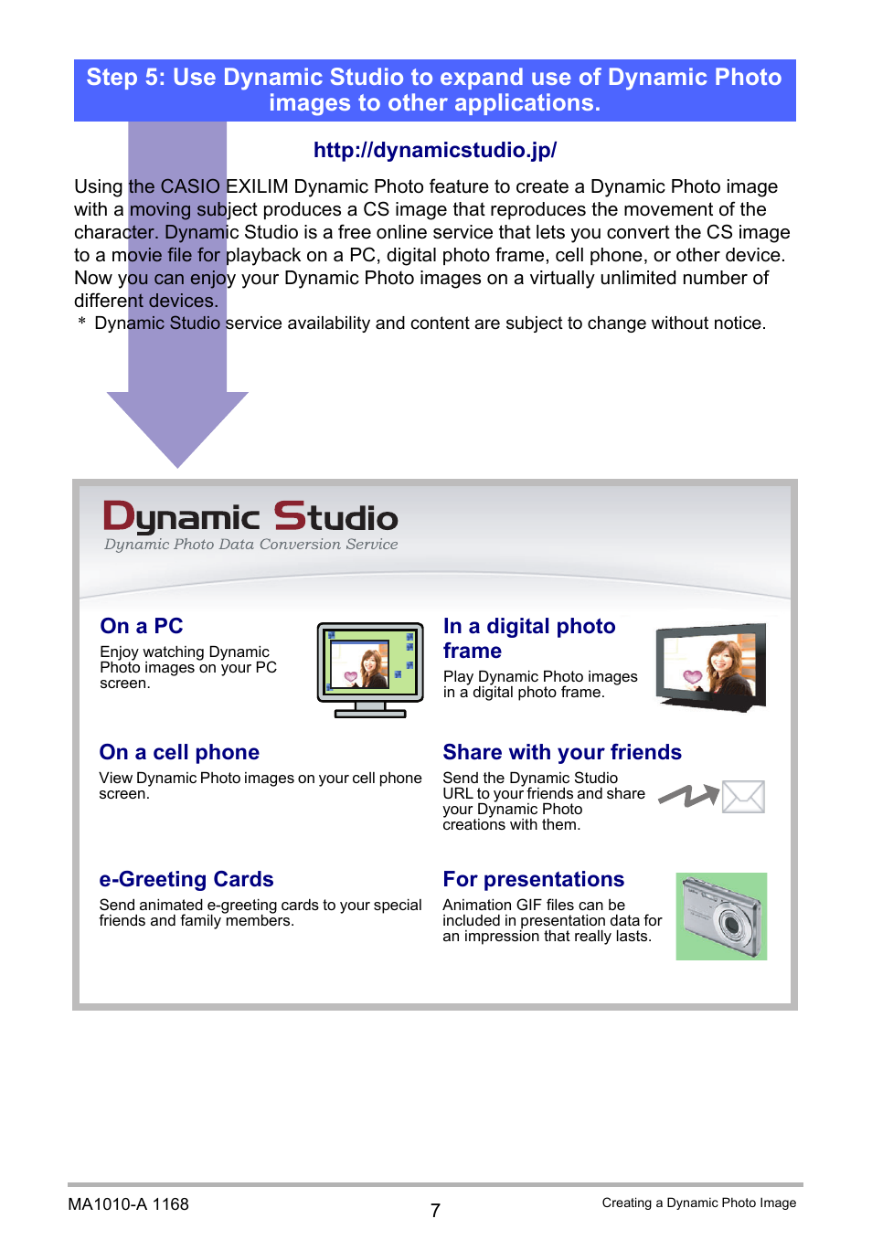 On a pc, On a cell phone, Share with your friends | E-greeting cards, For presentations | Casio EXILIM EX-ZR10 User Manual | Page 199 / 199