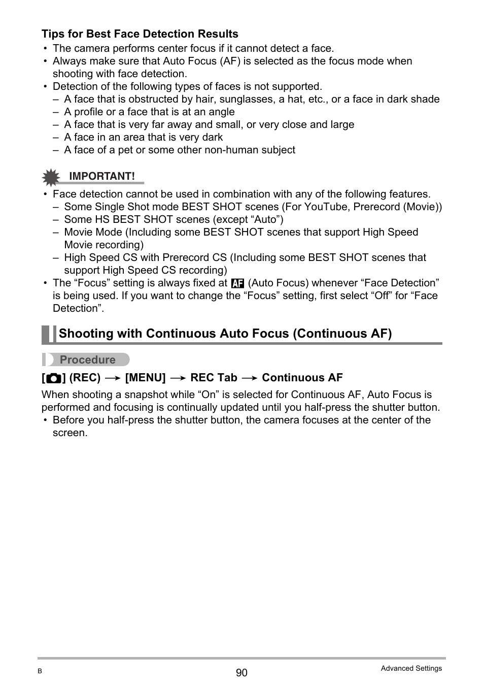 Ge 90), 90) is perfo | Casio EXILIM EX-ZR10 User Manual | Page 90 / 199