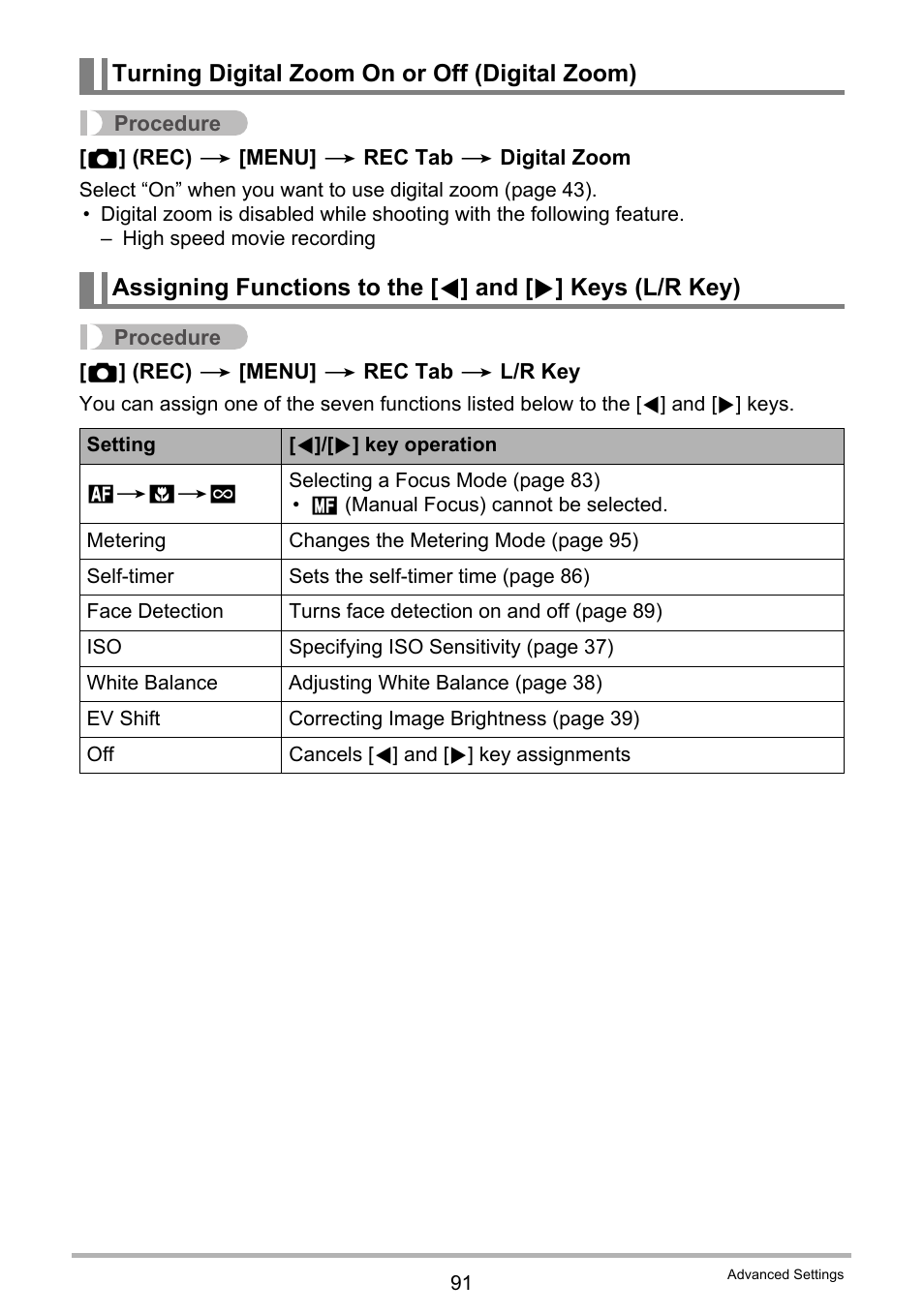 Turning digital zoom on or off (digital zoom) | Casio EXILIM EX-ZR10 User Manual | Page 91 / 199