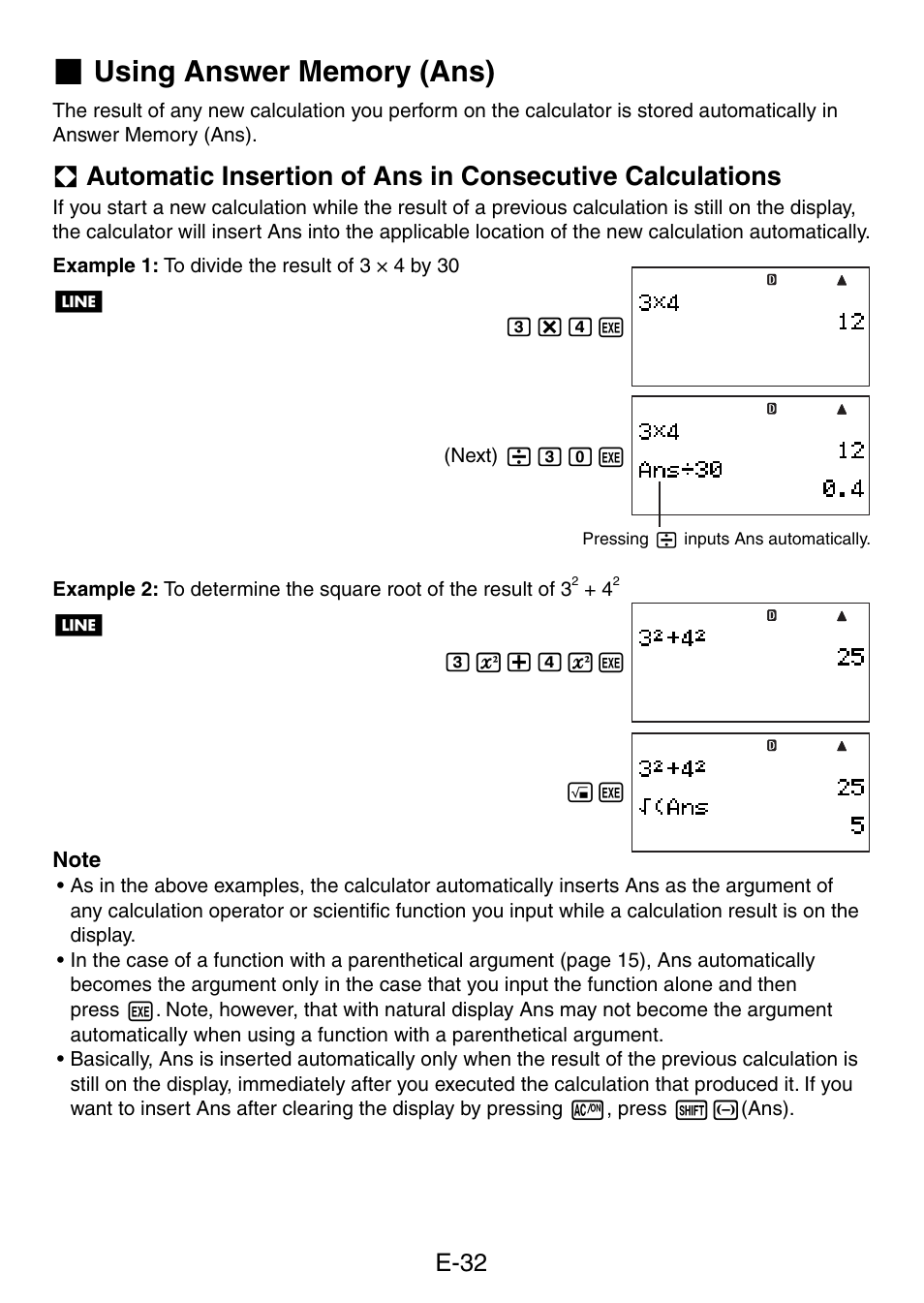 E-32 | Casio fx-5800P User Manual | Page 33 / 147