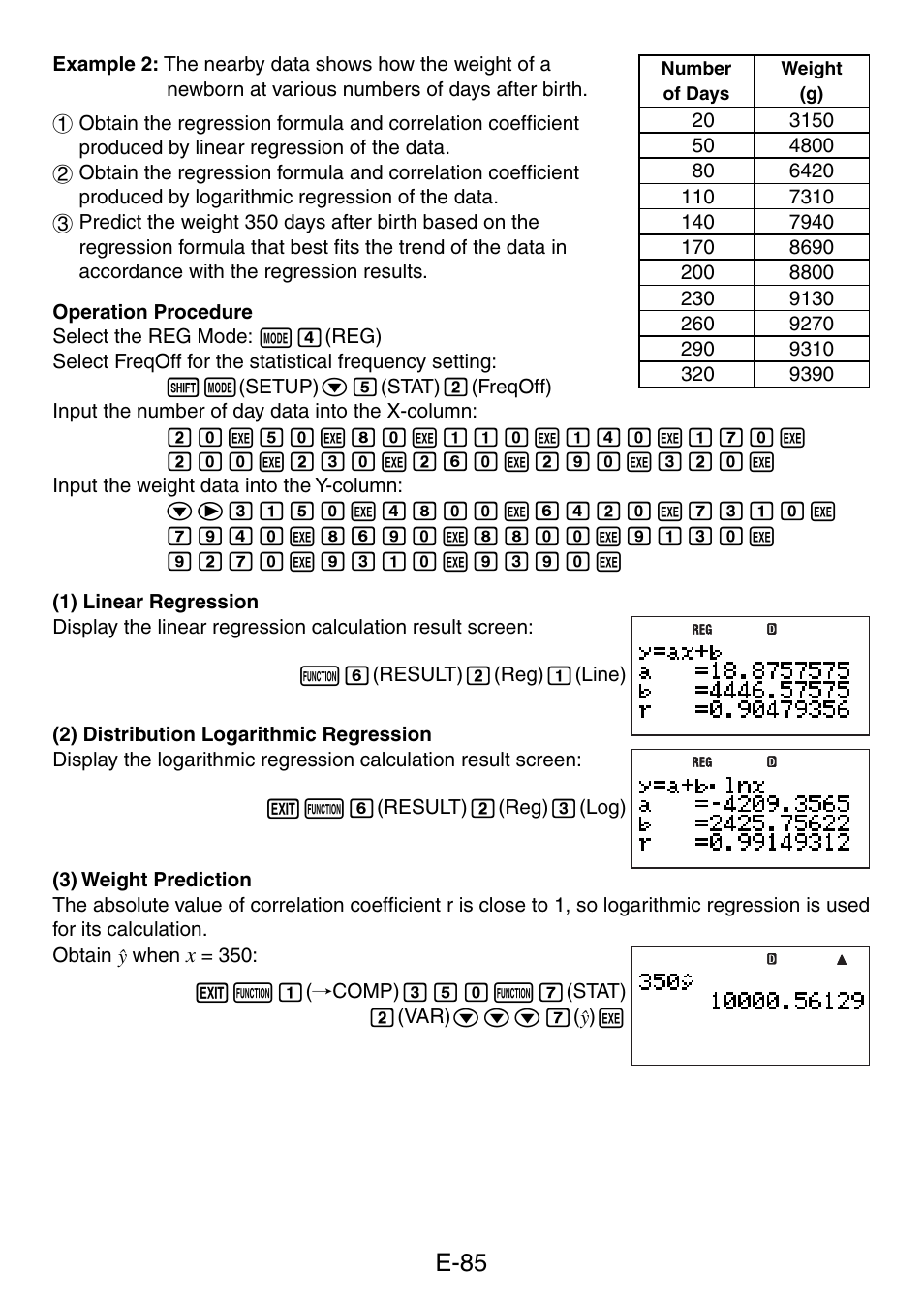 E-85 | Casio fx-5800P User Manual | Page 86 / 147