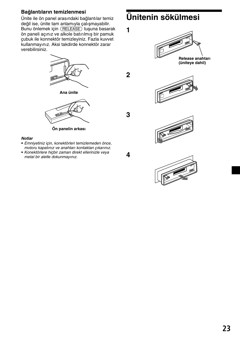 Ünitenin sökülmesi | Sony XR-C33R User Manual | Page 101 / 132