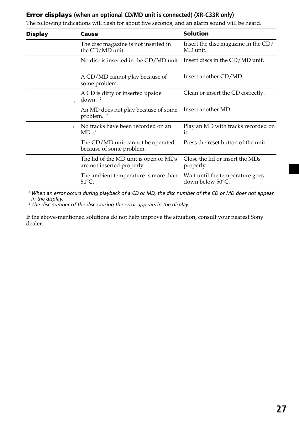 Sony XR-C33R User Manual | Page 27 / 132