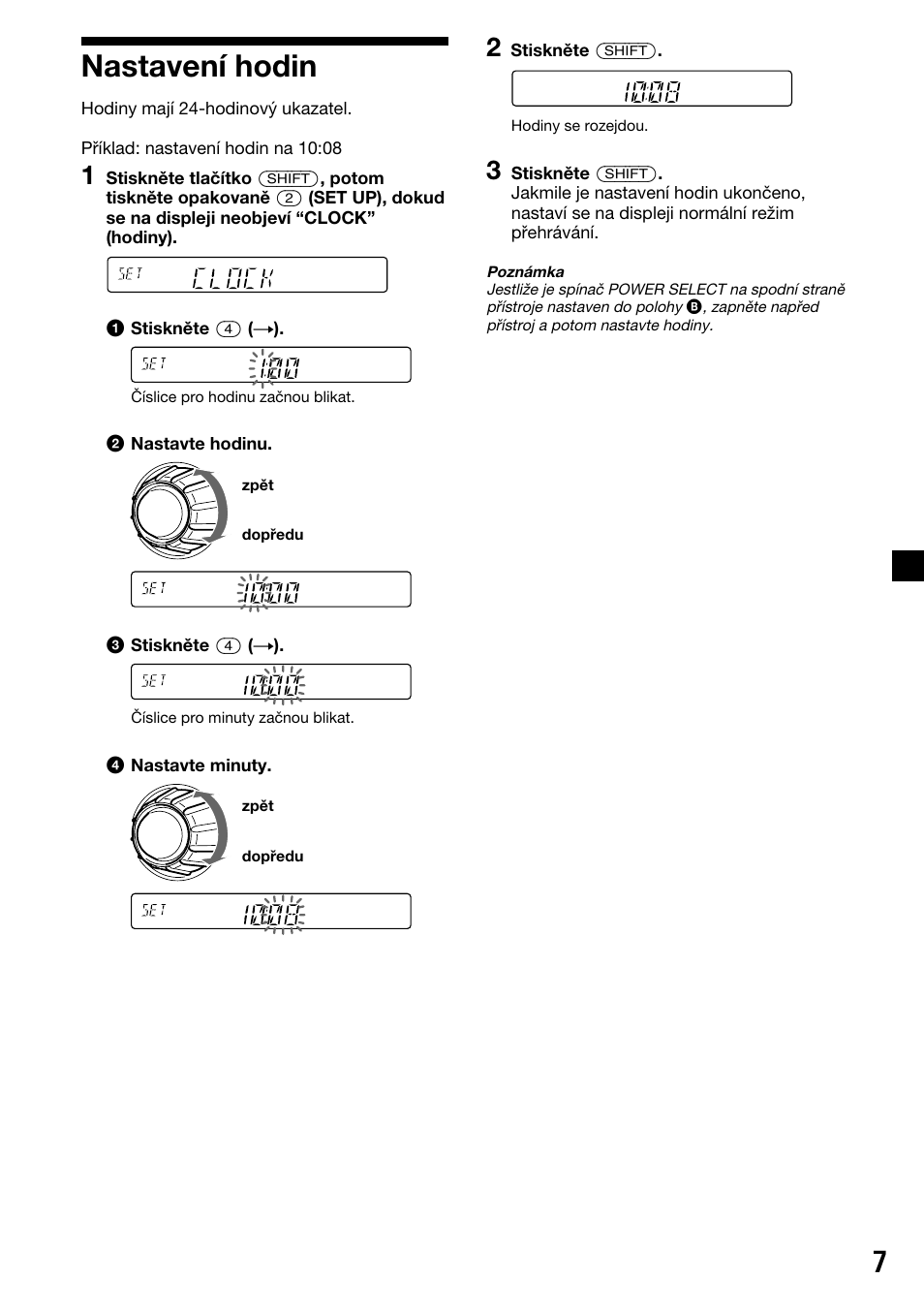 7nastavení hodin | Sony XR-C33R User Manual | Page 33 / 132