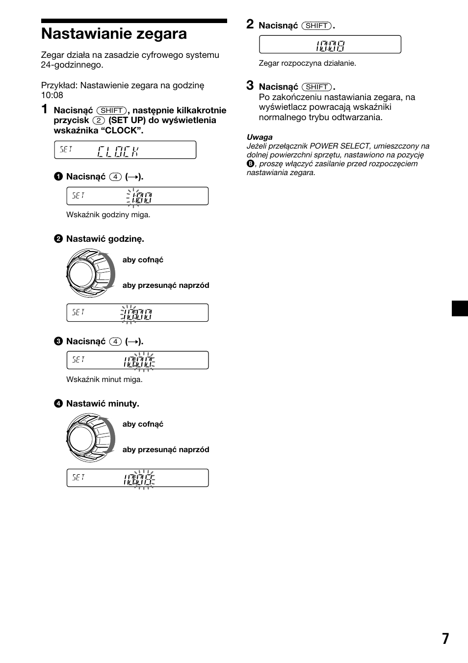 7nastawianie zegara | Sony XR-C33R User Manual | Page 59 / 132