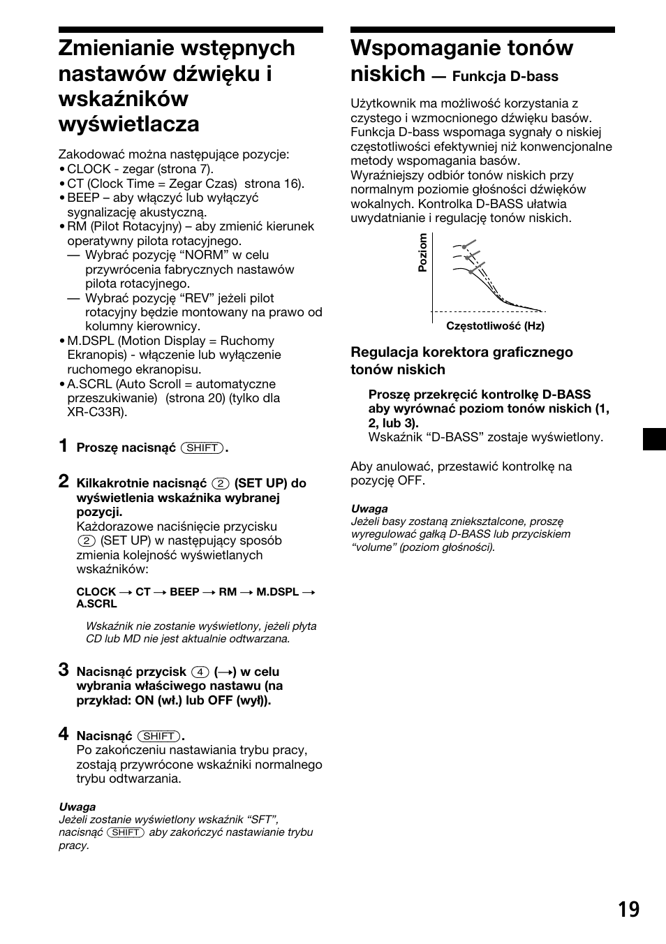 Wspomaganie tonów niskich | Sony XR-C33R User Manual | Page 71 / 132