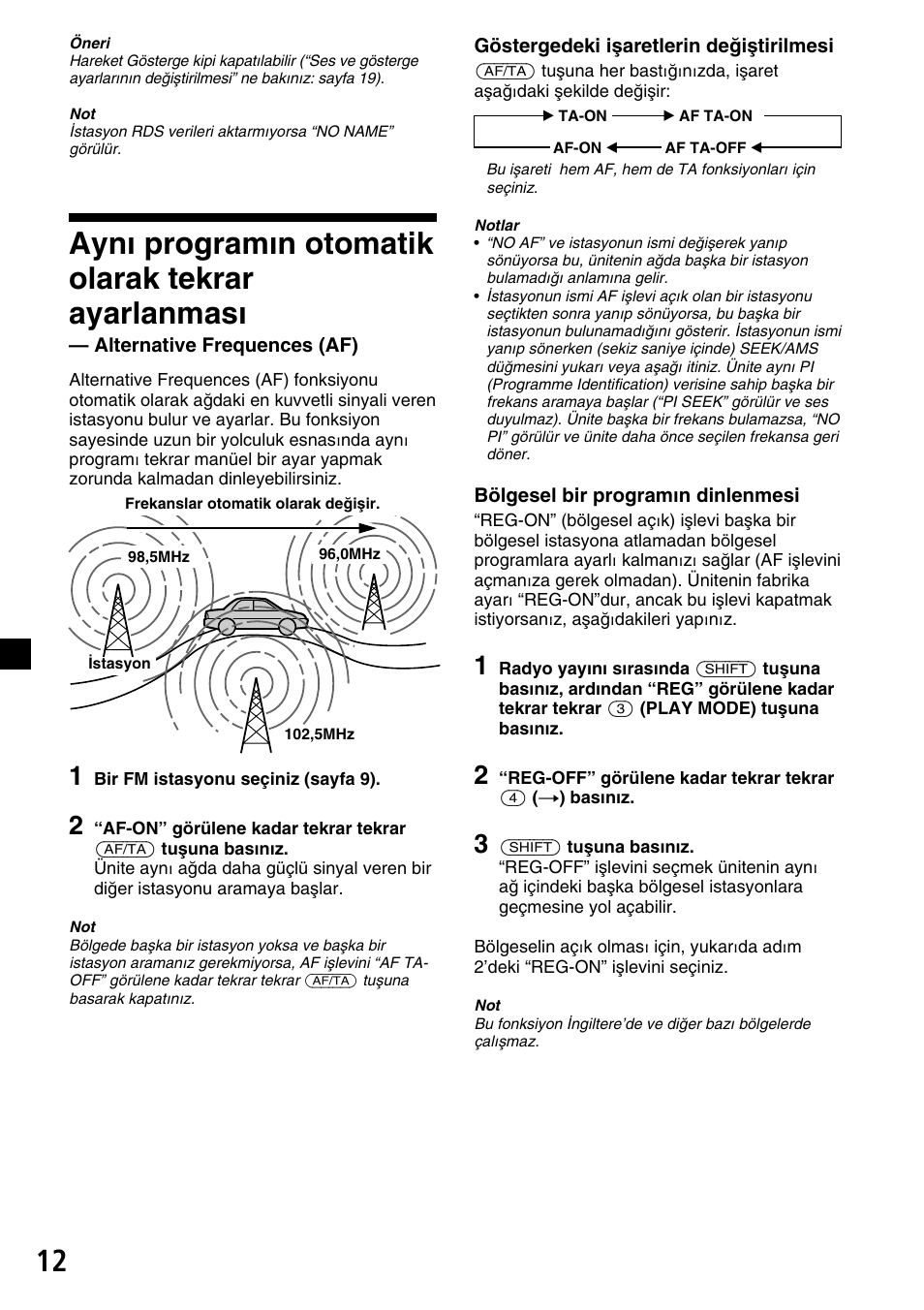 Aynı programın otomatik olarak tekrar ayarlanması | Sony XR-C33R User Manual | Page 90 / 132