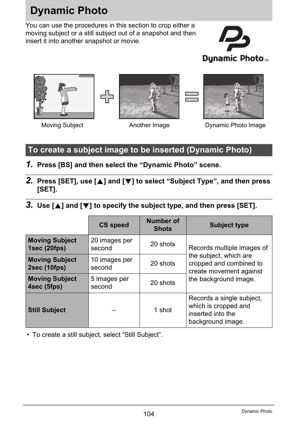 Dynamic photo, For more information | Casio EX-Z2300 User Manual | Page 104 / 191