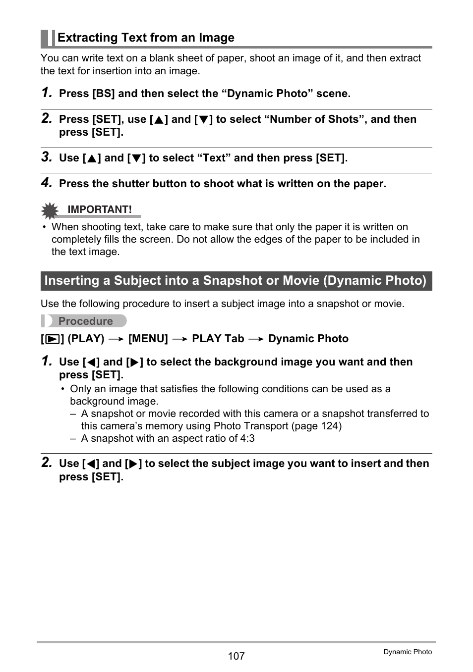 Extracting text from an image | Casio EX-Z2300 User Manual | Page 107 / 191