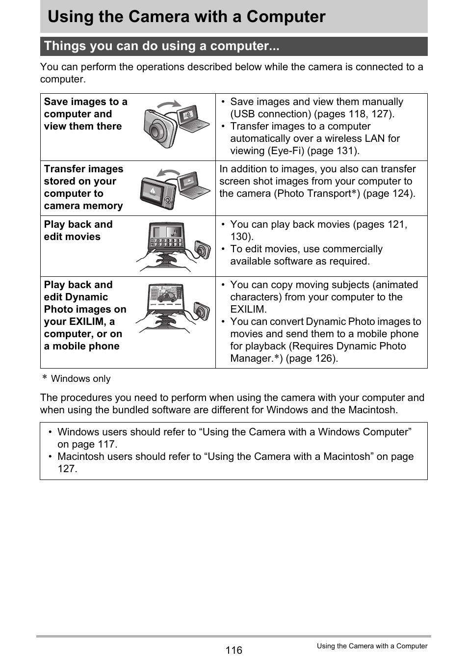 Using the camera with a computer, Things you can do using a computer | Casio EX-Z2300 User Manual | Page 116 / 191