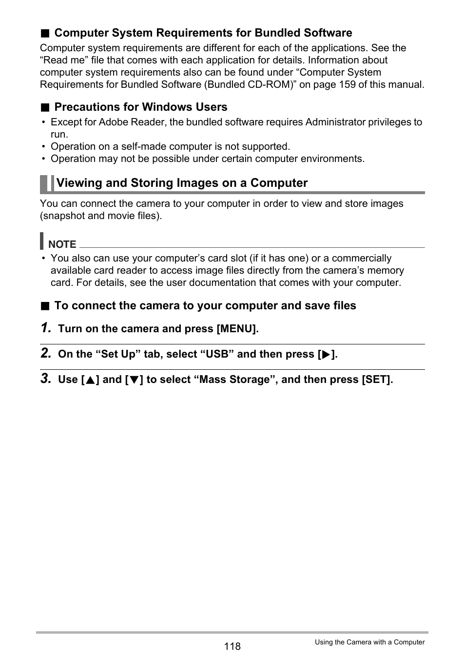 Viewing and storing images on a computer | Casio EX-Z2300 User Manual | Page 118 / 191