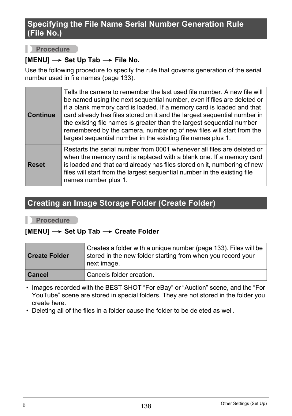 Creating an image storage folder (create folder) | Casio EX-Z2300 User Manual | Page 138 / 191