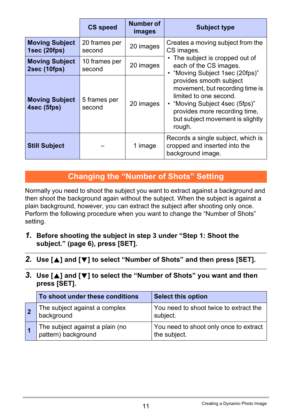 Changing the “number of shots” setting | Casio EX-Z2300 User Manual | Page 188 / 191